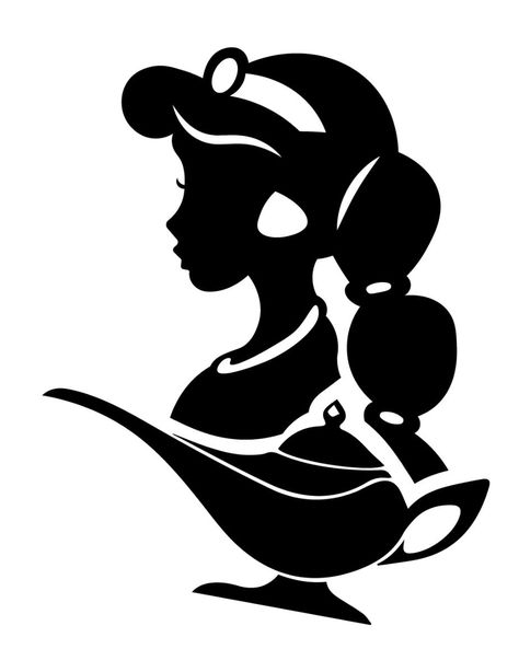 Silhouette Art Disney, Disney Characters Outline, Jasmine Silhouette, Disney Characters Silhouettes, Disney Princess Outline, Silhouettes Disney, Pelo Color Vino, Disney Princess Svg, Disney Princess Silhouette