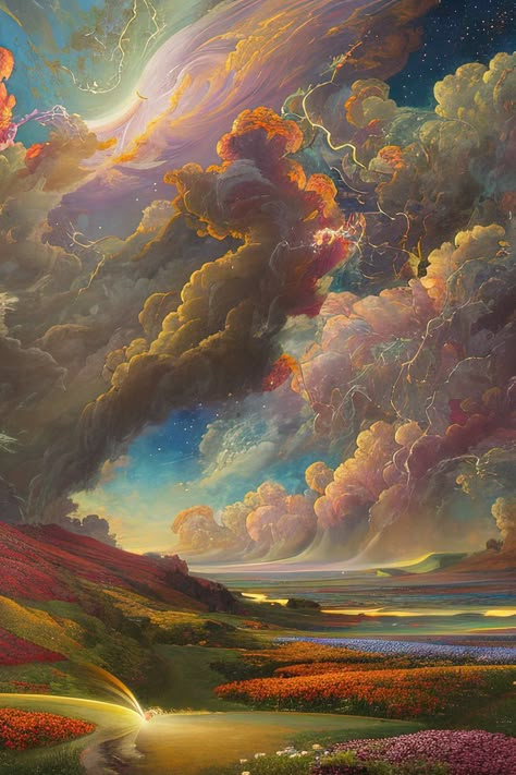 Ethereal Heavenly Aesthetic, Paintings That Make You Feel Something, Ethereal Landscape Painting, Ethereal Art Inspiration, Idk Aesthetic, Painting 101, Futurism Art, Art Pics, Cloud Wallpaper