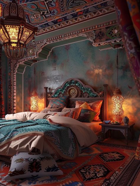 62 Cute Bedroom Decor Ideas for a Calm and Relaxed Space Arte Art Deco, Boho Bedroom Design, Moroccan Bedroom, Boho Style Bedroom, Bedroom Bliss, Casa Vintage, Boho Interiors, Small Bedroom Decor, Bohemian Bedroom Decor