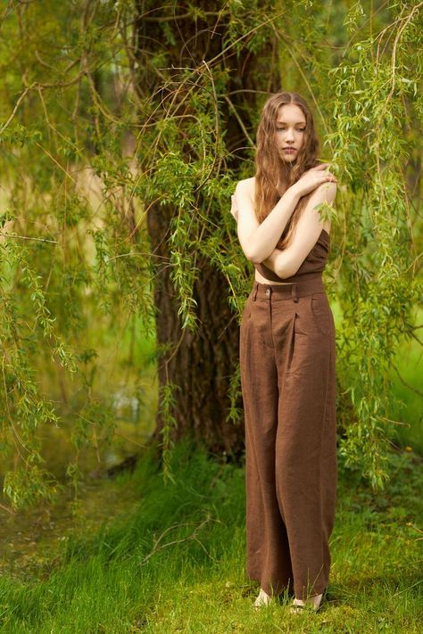 Linen Outfit Summer, Wide Linen Pants, Brown Linen Pants, Linen Pants For Women, Summer Linen Pants, Pants Custom, Linen Pants Outfit, Summer Trousers, Tailored Clothes