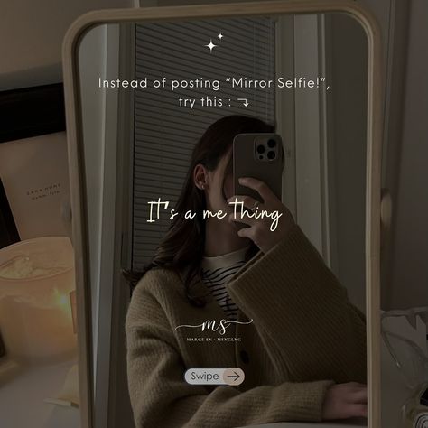 PART 98— another batch — instead of “Mirror Selfie! ”, try these alternatives 🥰 🏷️ #mirrorselfie #selfie #slay #photooftheday #captionideas #notes #instagramtips #randomideas #fyp #margesn #caption Mirror Selfie Captions, Instagram Tips, Zara Home, Mirror Selfie, Mirror, Quick Saves