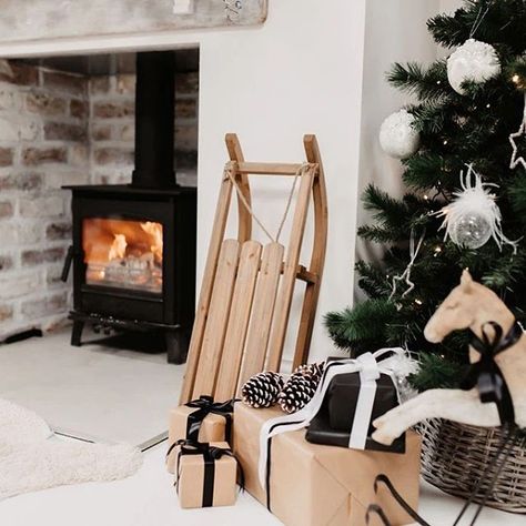 Flo & Co Interiors - Leanne on Instagram: “Despite ordering three times the amount of stock we had last year I’ve only got 12 sleighs left in the first week of Nov! If you want one…” Wooden Sledge, Wooden Sleigh, By The Fireplace, Soft Furnishings Cushions, The Fireplace, Linen Throw, Candle Diffuser, Decor Artwork, Shop Lighting