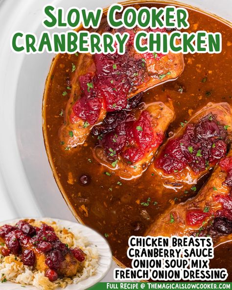 Cranberry Pork Tenderloin Slow Cooker, Slow Cooker Cranberry Chicken, Cranberry Chicken Crockpot, Cranberry Chicken Breast, Pork Roast Crock Pot Recipes, Pheasant Recipes, Fall Crockpot, Pot Roast Crock Pot Recipes, Crockpot Chicken Thighs