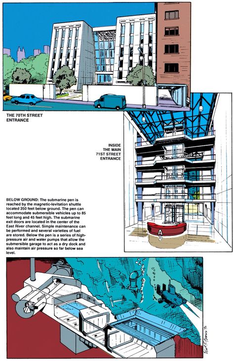 The Avengers Mansion Superhero Headquarters, Avengers Mansion, The New Avengers, Alien Artwork, Mansion Floor Plan, Architectural Floor Plans, New Avengers, Super Villains, Comic Book Characters