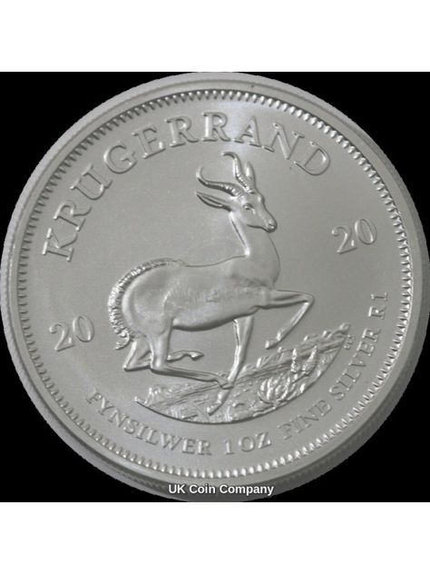 2020  South Africa 1 oz Silver Krugerrand Uncirculated Coin Uncirculated Coins, Coin Design, National Symbols, Silver Coins, 50th Anniversary, Funny Signs, South Africa, Pure Products, Silver