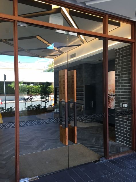 Big Glass Doors Entrance, Steel Frame Glass Door, Large Glass Doors Entrance, Frameless Glass Door Entrance, Commercial Entrance Door Design, Glass Door Entrance Design, Commercial Door Design, Office Glass Door Design Entrance, Main Entrance Glass Door Design