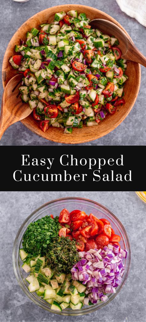 Mediterranean Chopped Cucumber Salad: The Perfect Summer Side Cucumber Salad Dairy Free, What To Do With Cucumbers Recipes, Recipes With Mini Cucumbers, Cucumber And Sweet Pepper Salad, Uses For Cucumbers, Cucumber Salad Recipes Tiktok, Cucumber Greek Salad Recipe, Medditeranean Salads, Cumber Salad Recipe