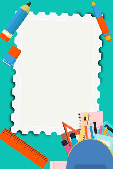 Vector Flat Education Training Starter Poster Background Illustration School Border, Education Poster Design, Colorful Borders Design, School Frame, Doodle Frames, School Wall Art, Powerpoint Background Design, Graphic Design Background Templates, Poster Background