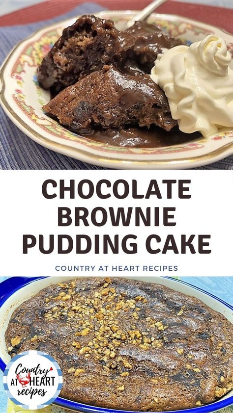 Brownie Pudding Cake, Chocolate Brownie Pudding, Easy Chocolate Pie Recipe, Boxed Brownie Recipes, Chocolate Pudding Cake Recipe, Brownie Cakes, Brownie Pudding, Lemon Pudding Cake, Chocolate Pudding Cake