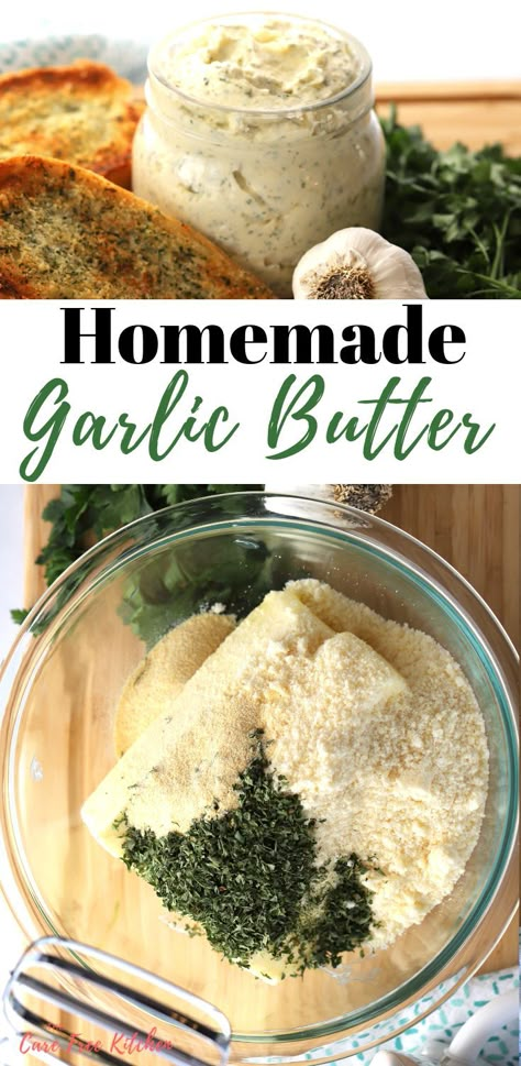 Garlic Butter Recipe, Flavored Butter Recipes, Butter Recipes Homemade, Compound Butter Recipe, Homemade Garlic Butter, Make Garlic Bread, Flavored Butter, Homemade Butter, Herb Butter