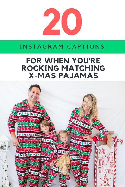 25 Insta Captions for When You’re Rocking Matching Xmas Pajamas Matching Xmas Pajamas, Pajamas Quotes, Christmas Instagram Captions, Funny Christmas Captions, Christmas Captions For Instagram, Matching Christmas Jammies, Let's Stay Home, Christmas Pjs Family, Cute Captions