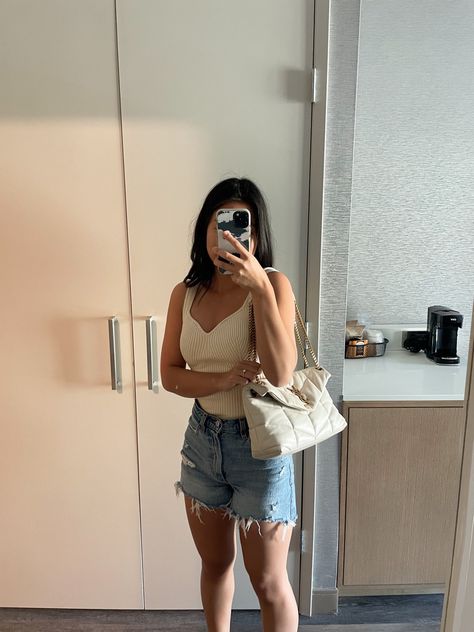 cream sweater tank and shorts Cream Ysl Bag Outfit, Ysl Small Puffer Bag Outfit, Ysl Puffer Bag Outfit, Puffer Bag Outfit, Ysl Puffy Bag, Ysl Puffer Toy Bag, Ysl Puffer Bag, Ysl Quilted Crossbody Bag, Ysl Outfit