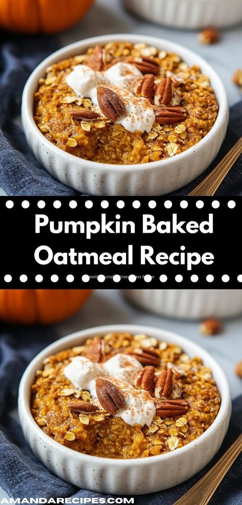 Want a healthy pumpkin dessert? This Pumpkin Baked Oatmeal offers the flavor of pumpkin pancake recipes in an easy, nutritious meal. Perfect for dinner recipes for family or a cozy dinner for two. Pumpkin Baked Oatmeal, Healthy Pumpkin Dessert, Pumpkin Pancake, Baked Pumpkin Oatmeal, Pumpkin Breakfast Recipes, Baked Oatmeal Recipe, Pumpkin Pancake Recipe, Pumpkin Breakfast, Baked Pancakes