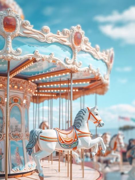 Download this Premium Photo about There is a carousel with a horse on it in a park generative ai, and discover more than 1 Million Professional Stock Photos on Freepik Carousel Illustration, Batman Symbol Tattoos, Hockey Boy, Fragrance Campaign, Abandoned Amusement Park, Batman Symbol, Carousel Horse, Carousel Horses, Merry Go Round