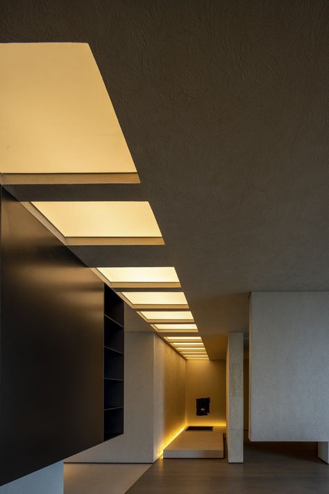 Barisol Ceiling, Box Ceiling, Contemporary Reception, Clubhouse Design, Ceiling Detail, Chinese Architecture, Light Architecture, Low Ceiling, Ceiling Design