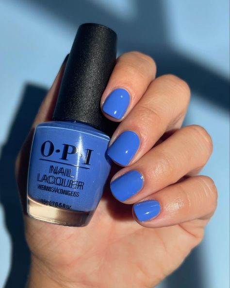 Larissa | 💥NEW from @opi 💥 “Dream Come Blue” shown at 2 coats This is not exactly blue, this is a purple-leaning blue… so a blurple maybe? The… | Instagram Purple Blue Nail Color, Dream Come Blue Opi, Opi Gel Blue Colors, Opi Dream Come Blue, Opi Periwinkle Blue, Opi Blue Nails, Opi Blue Colors, Blue Nail Paint, Opi Blue Nail Polish