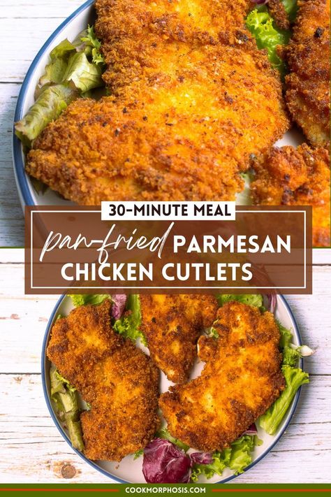 Breaded Chicken Parmesan Recipe, Pan Fried Chicken Tenders, Crispy Parmesan Chicken, Breaded Chicken Parmesan, Easy Parmesan Crusted Chicken, Fried Breaded Chicken, Pan Fried Chicken Breast, Parmesan Crusted Chicken Recipe, Chicken Parmesan Recipe Easy