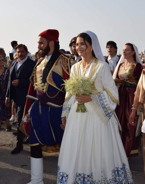 Crete Greece Outfit, Greek Moodboard, Traditional Greek Clothing, Greece Project, Greek Outfit, Greek Wedding Traditions, Greek Traditional Dress, Greek Army, Greek Dancing