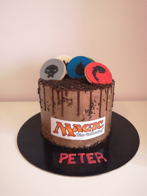 Magic The Gathering Cake, Magic Birthday Party, Cake Magic, Magic Birthday, 21st Cake, Magic Cake, Birthday Cake Ideas, Cookie Cake, Magic The Gathering