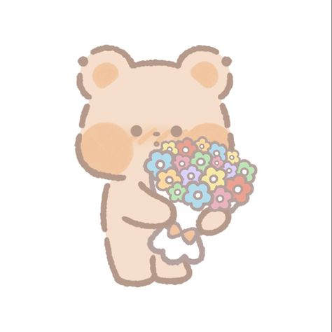 Sweet Icons Aesthetic, Cute Picnic Drawing, Cute Teddy Bear Drawing, Bear Doodles, Cute Bear Png, Cute Kawaii Bear, Teddy Bear Icon, Rose Doodle, Teddy Bear Png