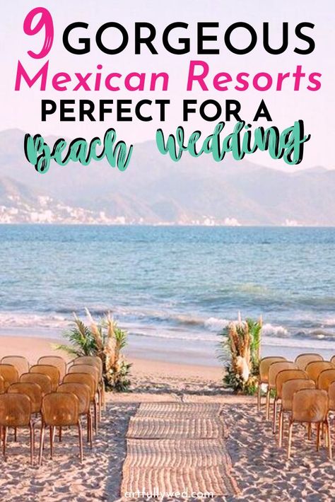 Mexican Destination Wedding Ideas, Beach Wedding In Mexico, Best Beach Wedding Locations, Affordable Beach Wedding, Resort Wedding Ideas, Mexico Beach Wedding Dress, Beach Wedding Destination, Cancun Mexico Wedding, Cancun Wedding Ideas