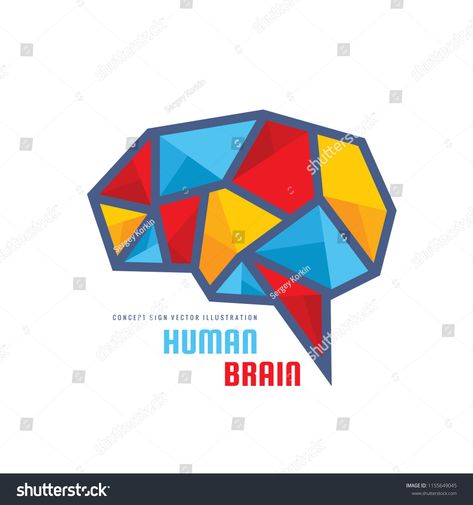 Creative idea - business vector logo template concept illustration. Abstract human brain creative sign. Polygonal geometric structure. Mind education symbol. Triangle design element. #Ad , #ad, #illustration#concept#Abstract#brain Brain Creative, Education Symbol, Idea Business, Geometric Structure, Brain Images, Ad Illustration, Illustration Abstract, Concept Illustration, Creative Idea