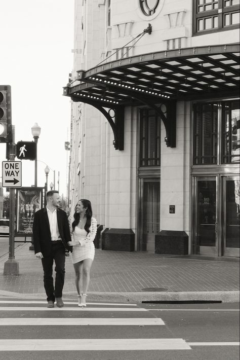 Fort Worth Elopement, Downtown Annapolis Engagement Photos, Wedding Invitation Photoshoot Ideas, Engagement Photo Downtown, Downtown Formal Photoshoot, Engagement Photos Town Square, Engagement Photos For Invitations, Engagement Photos Historic Downtown, Black And White Engagement Photos City