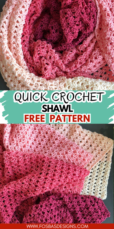 Easy rectangular crochet shawl pattern free