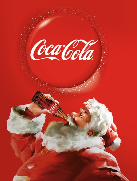 Santa Claus drinking some Coca-Cola. Coke Poster, Coke Santa, Coca Cola Santa Claus, Coca Cola Wallpaper, Christmas Ads, John Pemberton, Coca Cola Poster, Cocoa Cola, Coke Ad