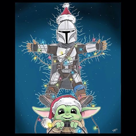 Nerd Christmas, Yoda Images, Geek Christmas, Christmas Jokes, Cute Christmas Wallpaper, Star Wars Christmas, Holiday Painting, Star Wars Wallpaper, Star Wars Fan Art