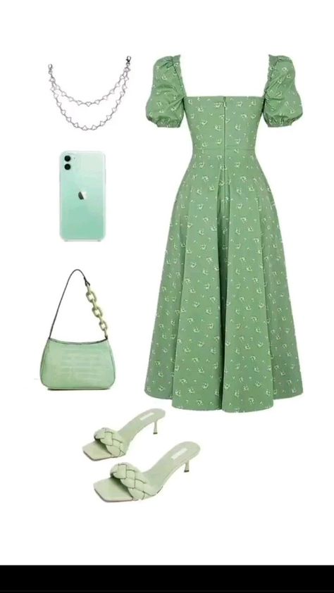 💗save=follow💗 Green Outfits For Women, Green Dress Outfit, Modesty Outfits, Cute Modest Outfits, Casual Day Outfits, Easy Trendy Outfits, Green Outfit, Modest Fashion Outfits, Looks Chic