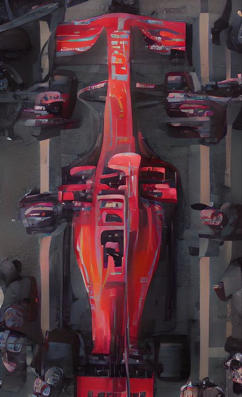 Formula 1 Painting Ideas, Transport Art Gcse, F1 Car Painting, F1 Car Sketch, Formula 1 Painting, Ferrari Painting, F1 Painting, F1 Artwork, Motorsport Art