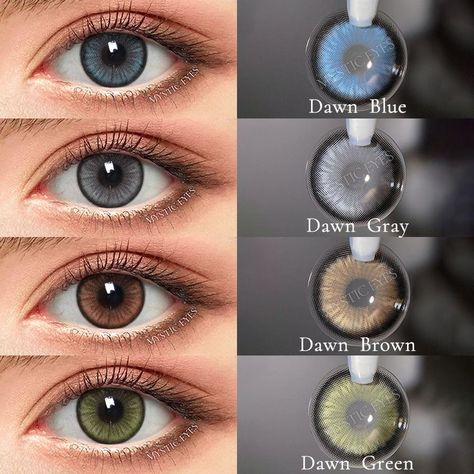 Colour With Name, Nude Eye Makeup, Prescription Contact Lenses, Natural Contact Lenses, Eye Lens Colour, Glasses For Face Shape, Eye Color Chart, Air Optix, Beautiful Eyes Color