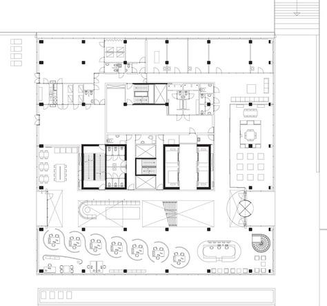 Office Building Plans, Small Office Building, Office Floor Plan, Building Plans House, Open Concept Living Room, Architectural Floor Plans, Sales Office, Landscape And Urbanism, Chicago Architecture