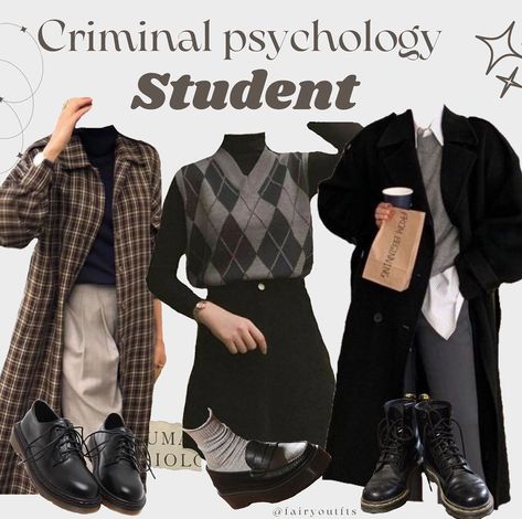 Dark Academia Female Characters, Outfit For Criminology Student, Psychology Student Outfit, Ravenclaw Dark Academia, Dazai Inspired Outfit, Psychology Outfits, Black Academia Outfit, Goth Academia Aesthetic, Psychology Student Aesthetic