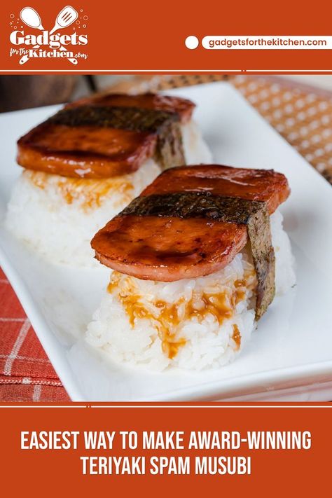 Easiest way to make award-winning Teriyaki Spam Musubi. #gadgetsforthekitchen #spammusubi #musubi #food #recipe #japanesefood #teriyaki #unitedstatesofamerica Teriyaki Spam, Spam Musubi Recipe, Musubi Recipe, Japanese Gadgets, Spam Musubi, Food Recipe, Japanese Food, The Kitchen, French Toast