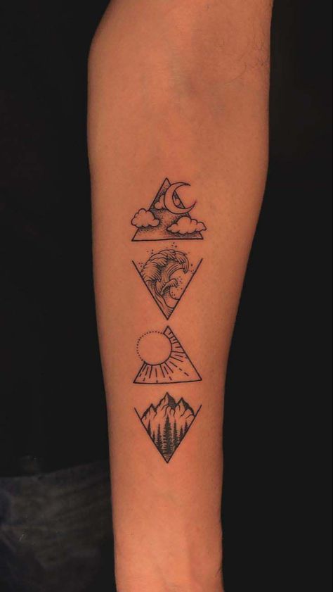 Travel Tattoo Ideas For Women, Travel Inspired Tattoos, Watercolor Bike, Travel Tattoo Ideas, Element Tattoo, Adventure Tattoo, Heart Watercolor, Simple Tattoos For Guys, Travel Tattoos