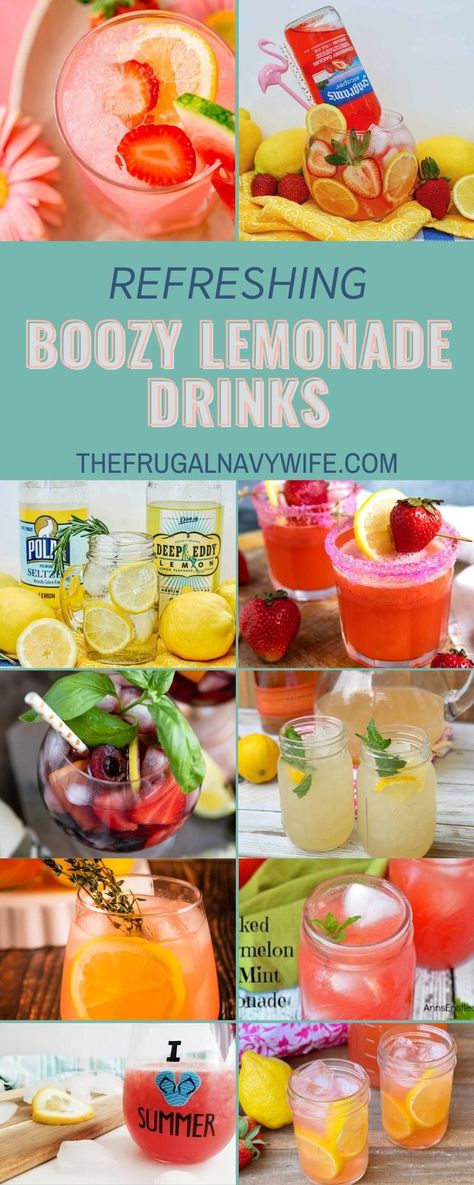 Carnival Lemonade Recipe, Boozy Lemonade, Strawberry Lemonade Sangria, Super Bowl Drinks, Watermelon Recipes Drinks, Kid Drinks Recipes, Lemonade Cocktail Recipe, Mint Lemonade Recipe, Easy Strawberry Lemonade