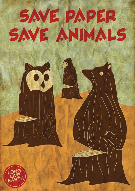 'save paper, save animals' by nigel tan - endangered species graphic design competition Save Animals Poster, Endangered Species Art, Animals Poster, Save Wildlife, Animal Conservation, Environment Art, Endangered Animals, Nature Conservation, Save Animals