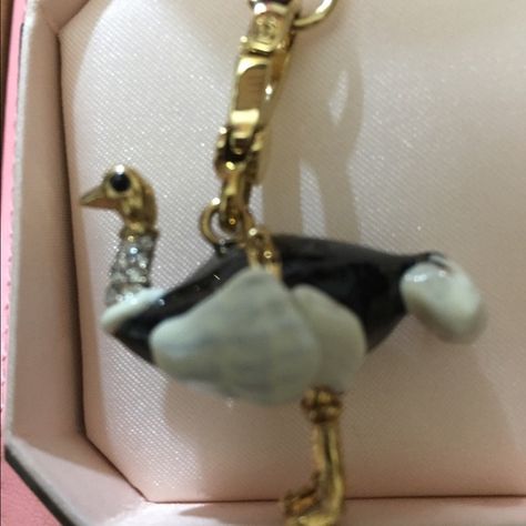 Juicy Couture Ostrich Charm Adorable Juicy Couture Ostrich Charm. The neck is all crystals and the belly opens to reveal a pink egg on a chain. Opens a d closes tightly. Not for sale, just sharing from my personal collection. Thanks for looking! Juicy Couture Jewelry Closet Tour, Charm Collection, Black And White Theme, Juicy Couture Charms, Juicy Couture Jewelry, Juicy Couture Black, Couture Jewelry, Animal Lovers, Metal Base