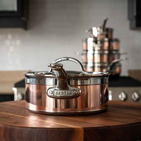 Copper Saucepan, How To Polish Copper, Induction Stove, Chef Inspiration, Stock Pots, Copper Cookware, Copper Pots, Copper Kitchen, Cookware Set