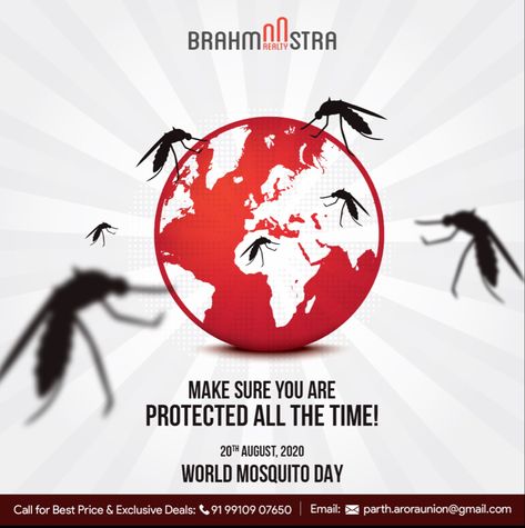 Mosquitoes emerge from dirt. Let us promise to keep our surroundings and city clean so that we can fight with diseases spread by mosquitoes. Warm wishes on World Mosquito Day to you.🦟🦟  Call 📞 +91 9910907650 Email 📧 parth.aroraunion@gmail.com   #brahmaastrarealty #realestate #Gurgaon #gurugramblogger #worldmosquitoday  #cleanyourworld #mosquitoday2020 World Mosquito Day, City Clean, Anti Mosquito, Creative Ads, You Call, Ayurveda, India, Let It Be, Quick Saves