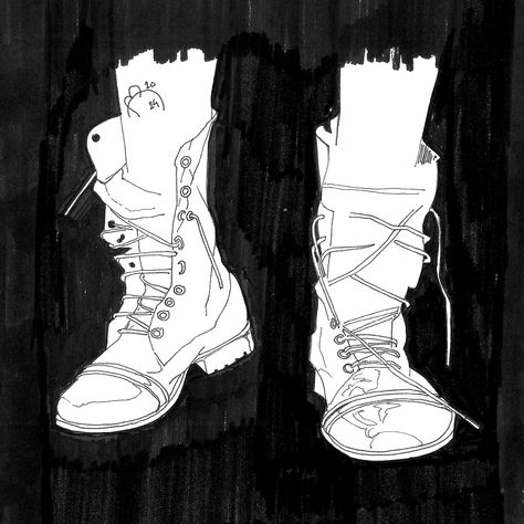 BOOTS [INKTOBER 2024] #inktober2024boots @pinterest grazie di esistere. #disegno #stivali #boots #inktober24 #sketch #inktober #ink #blackandwhite Art Sketches, Boots, Art