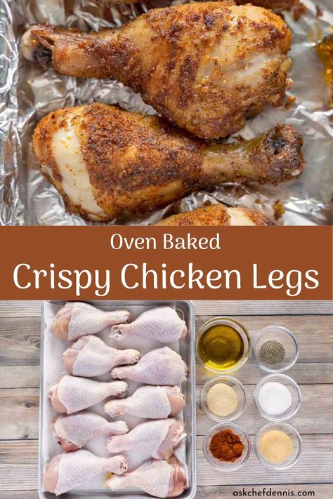 How To Make Drumsticks In The Oven, Oven Baked Chicken Legs Crispy, Chicken Drumstick Recipes Oven Baked, Baked Chicken Drumsticks Oven, Thanksgiving Meats, Baked Chicken Legs In The Oven, Baking Chicken In Oven, Baked Chicken Legs Recipes, Chicken Leg Recipes Oven