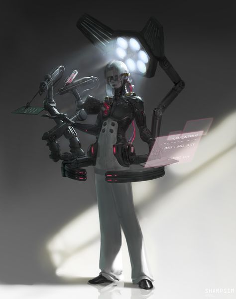 ArtStation - Doctor, Sharpsim (Ho seong Kwon) Space Opera Art, D20 Modern, Shadowrun Rpg, Cyberpunk Rpg, Fallout Art, Design Theory, Cyberpunk City, Spaceship Design, Cyberpunk Character