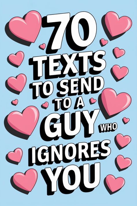 Discover 70 thoughtful and engaging text messages to send to a guy who seems to be ignoring you. These messages are perfect for sparking conversation, showing you care, or even clearing up misunderstandings. Whether you want to reconnect with an old flame or simply break the silence with your crush, these texts are sure to grab his attention in a positive way. From funny and light-hearted texts to heartfelt and sincere messages, this list has something for every situation. Texts With My Situationship, How To Reject A Guy Nicely Over Text, How To Get Someone To Text You, How To Get A Guys Attention Over Text, Appoligies Text Messages For Him, Start A Conversation With A Guy Texts, Things To Talk About With A Guy Texts, What To Text A Guy You Like, How To Text A Guy