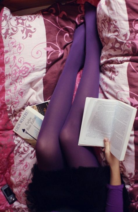 #reading #bookish Mystic Aesthetic, Funky Tights, Purple Tights, Periwinkle Purple, Daphne Blake, Mazzy Star, Colored Tights, Radiant Orchid, Rainbow Brite