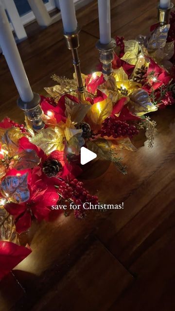 Marissa Lynn Fidler on Instagram: "Pool Noodle Centerpiece! 🤩🎄 SAVE for Christmas and follow along @fidlinaroundhome for easy seasonal decor and DIYs!   I swear I only do DIYs if they’re easy and look “worth it” and this was SO easy and turned out so beautiful!! Not to mention, super cheap to make (I found everything I used at the dollar store)! 👏🏼🙌🏻  What you need 👇🏻  🎄 2 pool noodles  🎄 3 long zip ties  🎄 Candle holders and tapered candles 🎄 Christmas picks/stems  🎄 String fairy lights (optional)  Step by step 👇🏻  1) Trim your noodles to be slightly shorter  2) Zip tie them together on each end and in the center  3) Stick your candle holders in between then noodles   4) Then fill the noodles by sticking your stems in, I started with the biggest ones first!  ***option to we Christmas Centerpieces Using Pool Noodles, Pool Noodle Centerpiece Ideas Christmas, Pool Noodle Christmas Centerpiece, Pool Noodle Centerpiece Ideas, Pool Noodle Centerpiece, Pool Noodle Christmas Decorations, Christmas Candle Centerpieces, Pool Noodle Candles, Save For Christmas