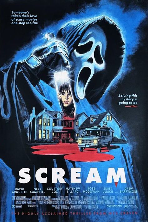 Halloween Movie Poster, 90s Horror Movies, Terror Movies, Scream 1996, Best Movie Posters, Film Poster Design, Movie Poster Wall, Horror Posters, Retro Horror