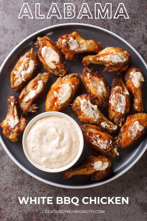 Have you ever had Alabama White BBQ Chicken before? I hadn’t even heard of it until recently but it’s so delicious and a nice change from the typical BBQ sauce! This mayonnaise-based sauce gives it a delightful flavor. Alabama White Bbq Sauce, Wings In The Oven, White Bbq Sauce, Homemade Ranch Seasoning, Dried Peppers, Homemade Ranch, Wing Sauce, Chicken Bites, Spicy Sauce